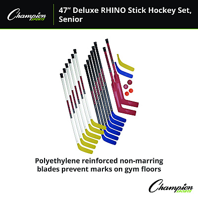 Champion Sports Indoor ABS Floor Hockey Set, 2 Pucks, 14 Sticks (CSIHS47SET)