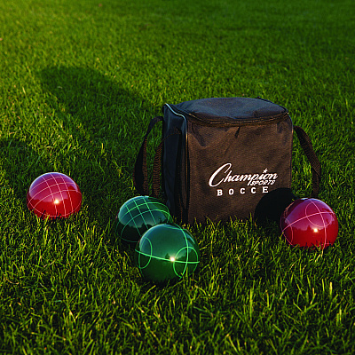 Champion Sports Deluxe Bocce Tournament Set, 4.25" dia Balls, Assorted Colors (CSICG200)