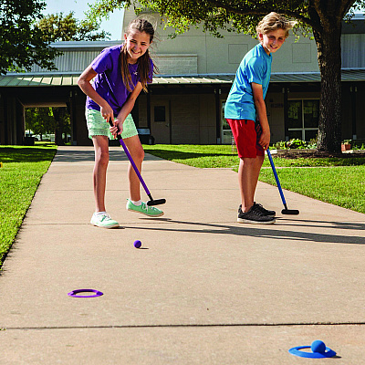 Champion Sports Mini Golf Set, 12 Balls/6 Putters/18 Rings/3 Target Holes (CSIMGSET)