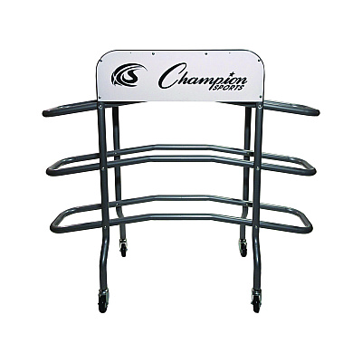 Champion Sports 3-Tier Pro Basketball Rack, Metal, 220 lb Capacity, 8 x 60 x 48, Silver (CSICBR15)