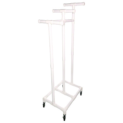 Champion Sports Jump Rope and Hoop Cart, Plastic, 19 x 28 x 69, White (CSIRHRACK)