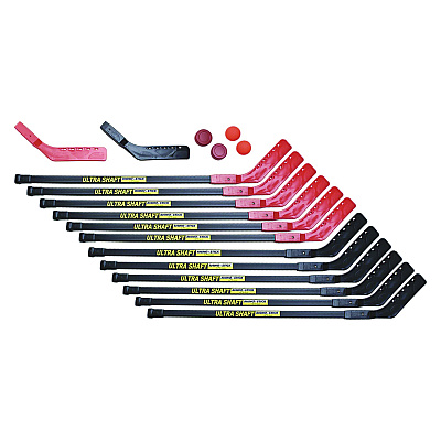 Champion Sports Ultra Shaft Hockey Set, Twelve 42" Hockey Sticks/Two Pucks/Two Balls/Two Extra Blades (CSIUS42SET)