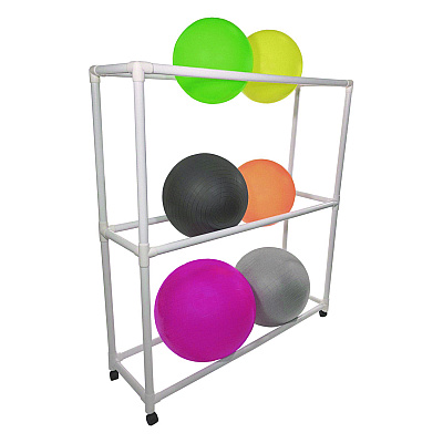 Champion Sports 9 Ball ABS Storage Cart, Plastic, 132 lb Capacity, 19 x 62 x 67, White (CSIFPR1)