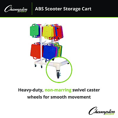 Champion Sports ABS Scooter Storage Cart, Plastic, 176 lb Capacity, 21 x 27 x 54, White (CSIMSCART)