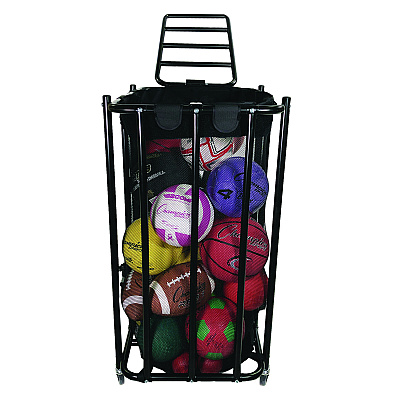 Champion Sports Compact Lockable Ball Locker, Metal, 176 lb Capacity, 22 x 28 x 43, Black (CSICBL)