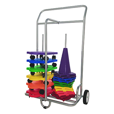 Champion Sports Scooter Storage Cart, Metal, 132 lb Capacity, 16 x 32 x 48, Silver (CSISC036)
