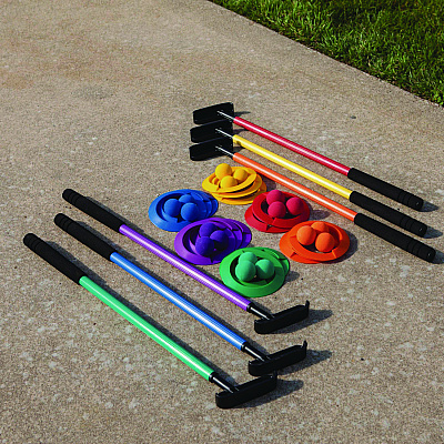 Champion Sports Mini Golf Set, 12 Balls/6 Putters/18 Rings/3 Target Holes (CSIMGSET)
