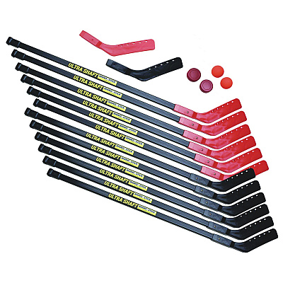 Champion Sports Ultra Shaft Hockey Set, Twelve 47' Hockey Sticks/Two Pucks/Two Balls/Two Extra Blades (CSIUS47SET)