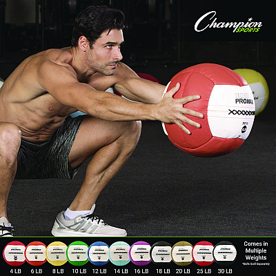 Champion Sports Rhino Promax Medicine Ball, 8 lb, Yellow (CSIRPX8)