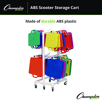 Champion Sports ABS Scooter Storage Cart, Plastic, 176 lb Capacity, 21 x 27 x 54, White (CSIMSCART)