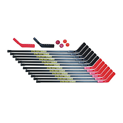 Champion Sports Ultra Shaft Hockey Set, Twelve 52" Hocket Sticks/Two Balls/Two Pucks/Two Extra Blades (CSIUS52SET)