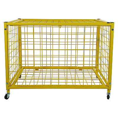 Champion Sports Full Size Lockable Ball Locker, Metal, 132 lb Capacity, 24 x 42 x 29.75, Yellow (CSILRCL)
