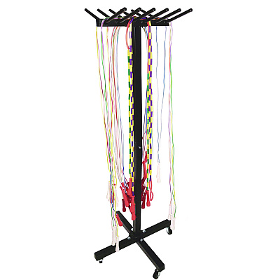 Champion Sports Portable Jump Rope Metal Rack, 23" x 23" x 65", Black (CSIJRS12M)