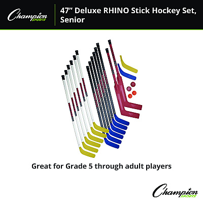 Champion Sports Indoor ABS Floor Hockey Set, 2 Pucks, 14 Sticks (CSIHS47SET)