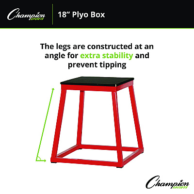 Champion Sports Plyo Box, 18" h, 18 x 18 Base (CSIPXB18)
