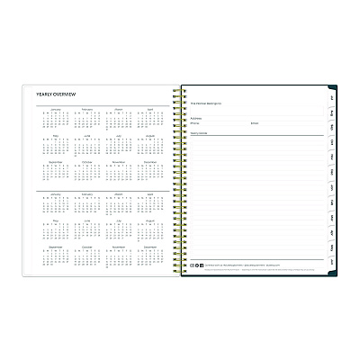 Blue Sky Greta Academic Year Weekly/Monthly Planner, Floral Artwork, 11.5 x 8, Green Cover, 12-Month (July-June): 2025 to 2026 (136479)