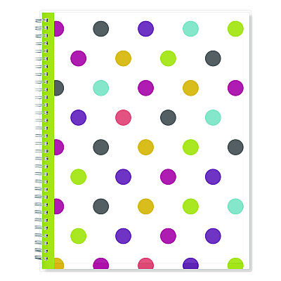 Blue Sky Teacher Dots CYO Cover Weekly/Monthly Lesson Planner, 9 Classes, Multicolor Cover, 11 x 8.5, 12-Month (July-June), 2025-2026 (100330)