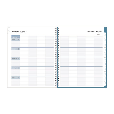 Blue Sky Teacher Dots CYO Cover Weekly/Monthly Lesson Planner, 9 Classes, Multicolor Cover, 11 x 8.5, 12-Month (July-June), 2025-2026 (100330)
