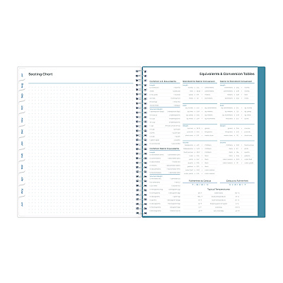 Blue Sky Teacher Dots CYO Cover Weekly/Monthly Lesson Planner, 9 Classes, Multicolor Cover, 11 x 8.5, 12-Month (July-June), 2025-2026 (100330)