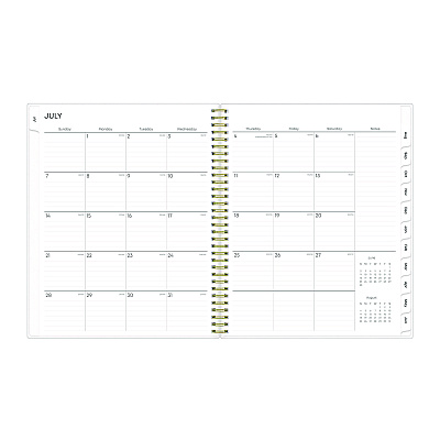Blue Sky Gemma Academic Year Weekly/Monthly Planner, Geode Artwork, 11 x 8.5, Blue/Purple Cover, 12-Month (July to June): 2025 to 2026 (118177)