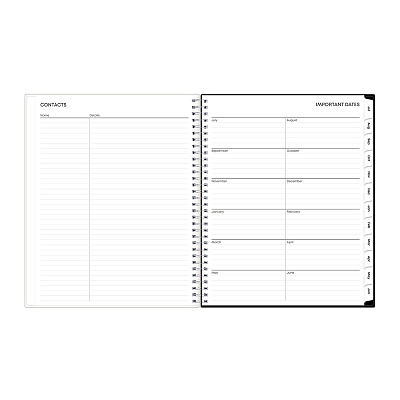 Blue Sky Analeis Create-Your-Own Cover Weekly/Monthly Planner, Floral, 11 x 8.5, White/Black/Coral, 12-Month (July to June): 2025-2026 (130606)