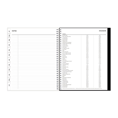Blue Sky Analeis Create-Your-Own Cover Weekly/Monthly Planner, Floral, 11 x 8.5, White/Black/Coral, 12-Month (July to June): 2025-2026 (130606)