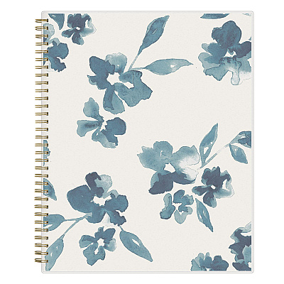 Blue Sky Bakah Blue Academic Year Weekly/Monthly Planner, Floral Artwork, 11 x 8.5, Blue/White Cover, 12-Month (July-June): 2025-2026 (131951)