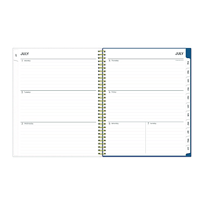 Blue Sky Bakah Blue Academic Year Weekly/Monthly Planner, Floral Artwork, 11 x 8.5, Blue/White Cover, 12-Month (July-June): 2025-2026 (131951)