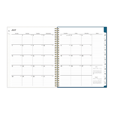 Blue Sky Bakah Blue Academic Year Weekly/Monthly Planner, Floral Artwork, 11 x 8.5, Blue/White Cover, 12-Month (July-June): 2025-2026 (131951)