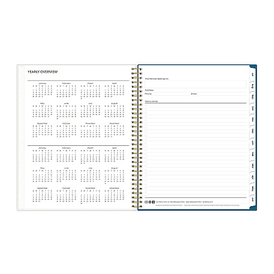 Blue Sky Bakah Blue Academic Year Weekly/Monthly Planner, Floral Artwork, 11 x 8.5, Blue/White Cover, 12-Month (July-June): 2025-2026 (131951)