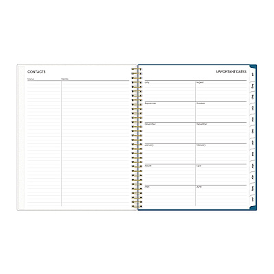 Blue Sky Bakah Blue Academic Year Weekly/Monthly Planner, Floral Artwork, 11 x 8.5, Blue/White Cover, 12-Month (July-June): 2025-2026 (131951)