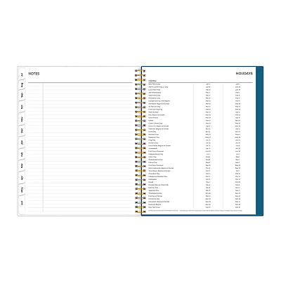Blue Sky Bakah Blue Academic Year Weekly/Monthly Planner, Floral Artwork, 11 x 8.5, Blue/White Cover, 12-Month (July-June): 2025-2026 (131951)