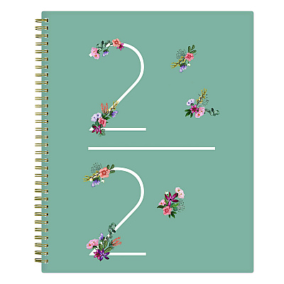 Blue Sky Greta Academic Year Weekly/Monthly Planner, Floral Artwork, 11.5 x 8, Green Cover, 12-Month (July-June): 2025 to 2026 (136479)