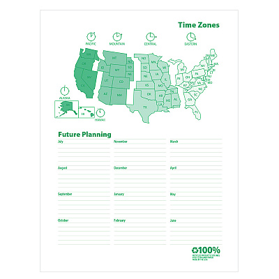 House of Doolittle 100% Recycled MonoBright Monthly/Weekly Planner, 11 x 8.5, Green/Gold Cover, 12-Month (July to June): 2025 to 2026 (283509)