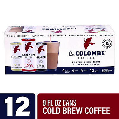 La Colombe Draft Latte Cold Brew, Assorted Flavors, 9 oz Can, 12/Carton (GRR22002272)
