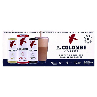 La Colombe Draft Latte Cold Brew, Assorted Flavors, 9 oz Can, 12/Carton (GRR22002272)