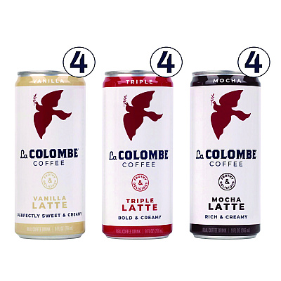 La Colombe Draft Latte Cold Brew, Assorted Flavors, 9 oz Can, 12/Carton (GRR22002272)