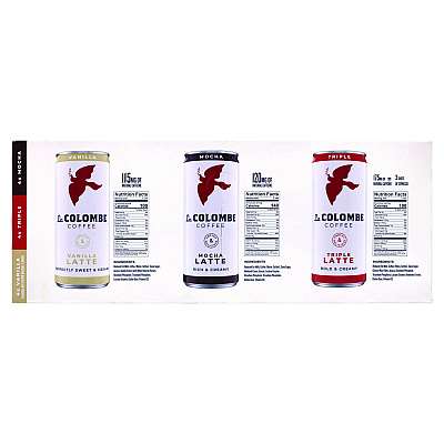 La Colombe Draft Latte Cold Brew, Assorted Flavors, 9 oz Can, 12/Carton (GRR22002272)