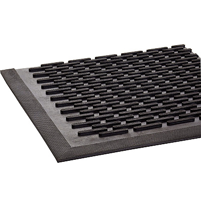 Crown-Tred Indoor/Outdoor Scraper Mat, Rubber, 43.75 x 66.75, Black (CWNTD0046BK)