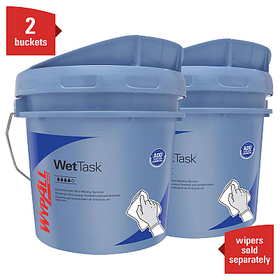 WypAll WetTask Customizable Wet Wiping System, 3.5 gal, Blue, 2/Carton (KCC09361)