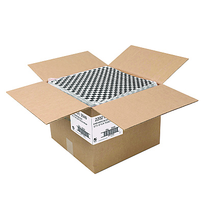Paterson Grease-Resistant Food Wrap, 12" x 12", Black Check, 5,000/Carton (PDHWG01006)