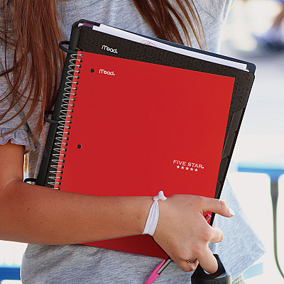 Five Star Wirebound Notebook, 3-Subject, Wide/Legal Rule, Assorted Cover Color, (150) 10.5 x 8.63 Sheets, 3/Pack (MEA930081)