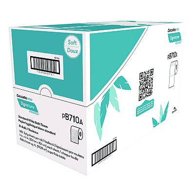Cascades PRO Signature Bath Tissue, Septic Safe, 2-Ply, White, 400 Sheets/Roll, 24 Rolls/Carton (CSDB710)
