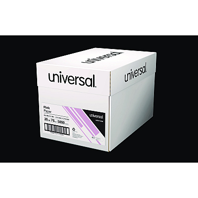 Universal Deluxe Colored Paper, 20 lb Bond Weight, 8.5 x 11, Pink, 500 Sheets/Ream, 10 Reams/Carton (UNV11204CT)