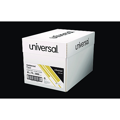 Universal Deluxe Colored Paper, 20 lb Bond Weight, 8.5 x 11, Goldenrod, 500 Sheets/Ream, 10 Reams/Carton (UNV11205CT)