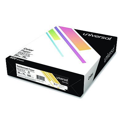Universal Deluxe Colored Paper, 20 lb Bond Weight, 8.5 x 11, Goldenrod, 500 Sheets/Ream, 10 Reams/Carton (UNV11205CT)