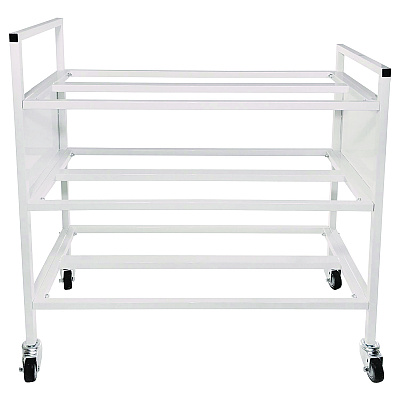 Champion Sports Double Wide Cart, Fits Approximately 24 Balls, Metal, 20" x 42" x 44", White (CSI24BC)