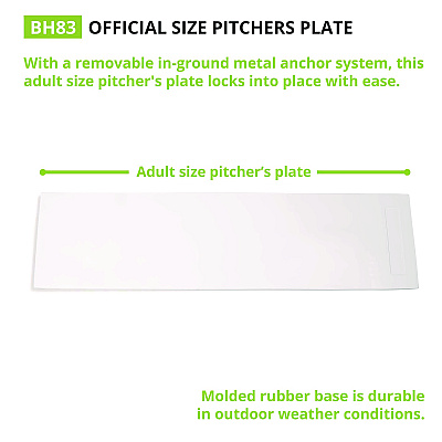 Champion Sports Official Size Pitcher's Plate with Anchor, 24" x 6" (CSIBH83)