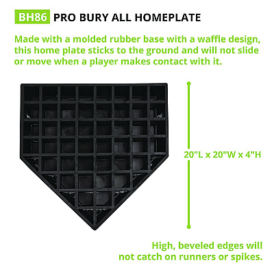 Champion Sports Pro Bury All Homeplate, 20" x 20" x 4" (CSIBH86)