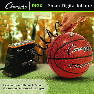Champion Sports Digital Electronic Inflator, 0.78 cu ft/min, 30 psi, 70" Cord (CSIDIGX)